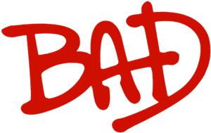 Logotype from the album 'Bad' by Michael Jackson, designed by Tony Lane.